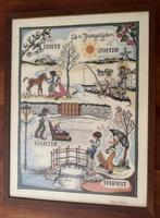 Schilderij met borduurwerk 4 Jaargetijden, Ophalen of Verzenden