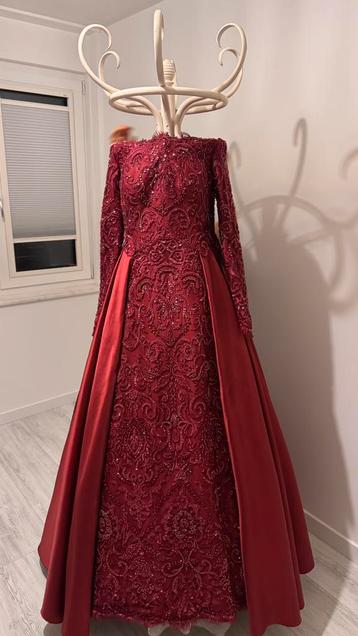 Henna jurk/ kina elbise bordeauxrood (gestoomd) maat 42-46 beschikbaar voor biedingen