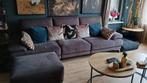 Nette bank, antraciet 3 zits met lounge., Ophalen, Zo goed als nieuw, Stof, Modern