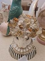 Groot konijnen beeld konijn met papagaai Clayre & Eef barok, Verzamelen, Beelden en Beeldjes, Ophalen of Verzenden, Zo goed als nieuw