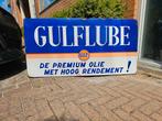 Gulf emaille reclamebord  pre 1960, Ophalen, Gebruikt, Reclamebord