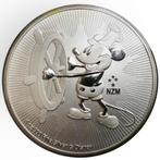 Disney Steamboat Willie 1 oz silver coin 2017 Mickey Mouse, Ophalen of Verzenden, Losse munt, Zilver