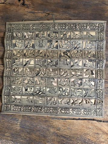 Unieke Indiase palmblad ets-en snijkunst Tala Pattachittra   beschikbaar voor biedingen