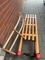 Houten davos slee met rugleuning 110 cm, Ophalen, Rugleuning, Zo goed als nieuw