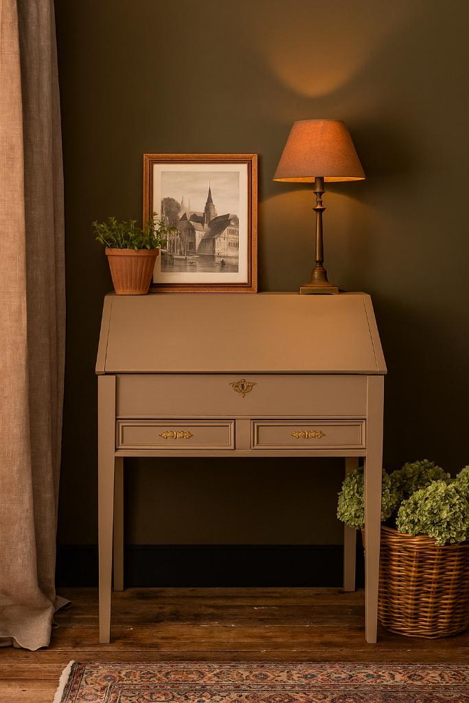 Prachtige authentieke secretaire klep bureau uit 1870, Huis en Inrichting, Kasten | Secretaires, Zo goed als nieuw, Ophalen