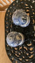 2 aardewerk/ porseleinen blauw/wit deurknoppen kastknoppen, Doe-het-zelf en Verbouw, Hang- en Sluitwerk, Ophalen, Zo goed als nieuw