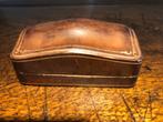 Vintage Italiaans leren juwelendoosje met kameel rug, Ophalen of Verzenden