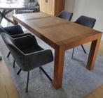 Eettafel, massief eiken, Huis en Inrichting, 200 cm of meer, 50 tot 100 cm, Gebruikt, Rechthoekig