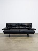 Alanda sofa B&B Italia Paolo Piva vintage design zwart leer, 100 tot 125 cm, Rechte bank, Leer, Vintage design, Italiaans design, 80s design