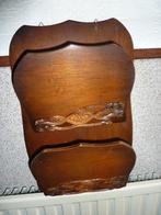 brocante houten wand brieven krantenhouder, Antiek en Kunst, Curiosa en Brocante, Ophalen of Verzenden