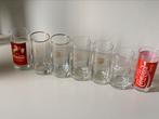 7 st COCA COLA glazen plus - kleine RVS shaker, Verzamelen, Glas en Borrelglaasjes, Ophalen of Verzenden, Zo goed als nieuw, Frisdrankglas