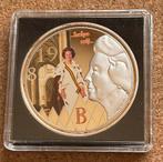 Penning - Koningin Beatrix Ingehuldigd op 30 April 1980, Postzegels en Munten, Penningen en Medailles, Ophalen of Verzenden, Overige materialen
