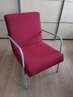Mooie Ikea fauteuil met rode stoffen bekleding, Gebruikt, Ophalen