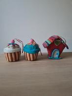 Kersthangers vilten cupcakes en vogelhuis, Ophalen of Verzenden