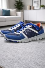 Stijlvolle sneakers – blauw/wit met oranje details, Blauw, Nieuw, Ophalen of Verzenden, Sneakers of Gympen