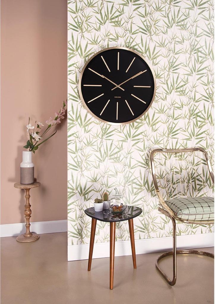 Wandklok Maxiemus - Messing behuizing, Zwart - Ø60cm, Huis en Inrichting, Woonaccessoires | Klokken, Zo goed als nieuw, Wandklok