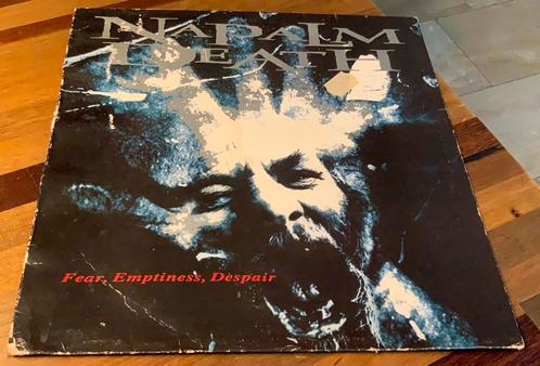 LP HOES NAPALM DEATH FEAR, EMPTINESS, DISPAIR EARACHE UK’94, Cd's en Dvd's, Vinyl | Hardrock en Metal, Gebruikt, Verzenden