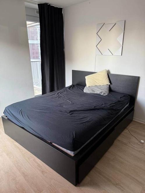 IKEA MALM Bed Frame 160x200 cm + Slatted Base + 2x Storage D, Huis en Inrichting, Slaapkamer | Bedden, Zo goed als nieuw, Tweepersoons