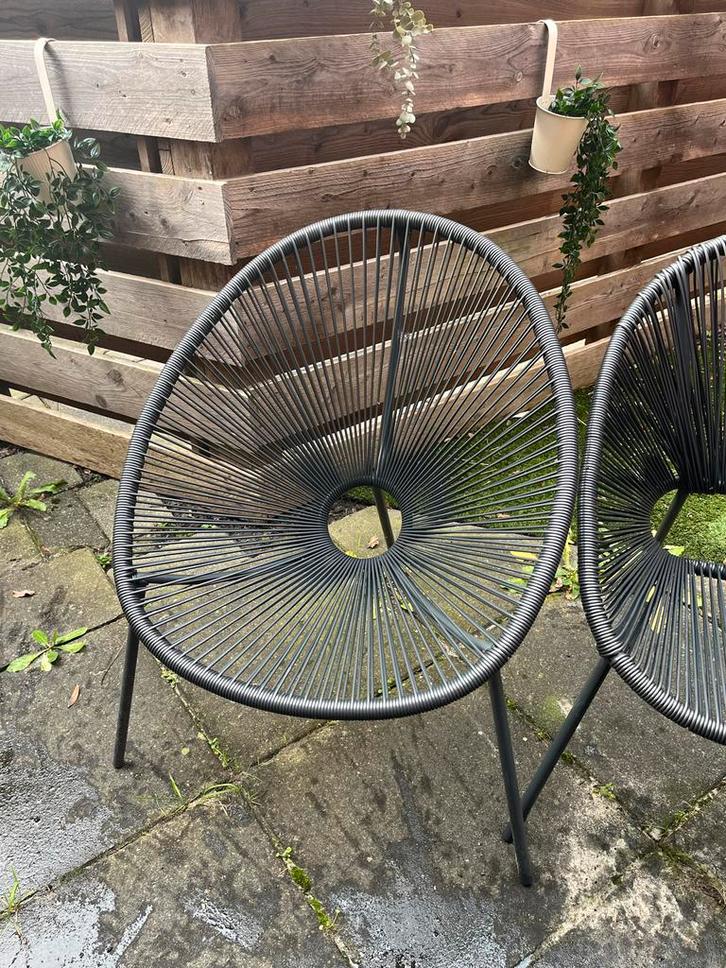 Tuinset met bankje, stoel en tafel, Tuin en Terras, Tuinsets en Loungesets, Gebruikt, Tuinset, Kunststof, 3 zitplaatsen, Bank