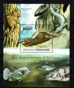 togo 2011 pf blok wildlife zoogdieren vissen hagedissen, Ophalen of Verzenden, Postfris, Dier of Natuur