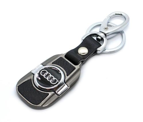 Audi Sleutelhanger | Leer, Metaal | Karabijnsluiting | Audi, Verzamelen, Sleutelhangers, Nieuw, Merk, Ophalen of Verzenden