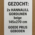 GEZOCHT: Ikea HANNALILL in-between gordijnen beige, 100 tot 150 cm, Crème, 200 cm of meer, Ophalen of Verzenden