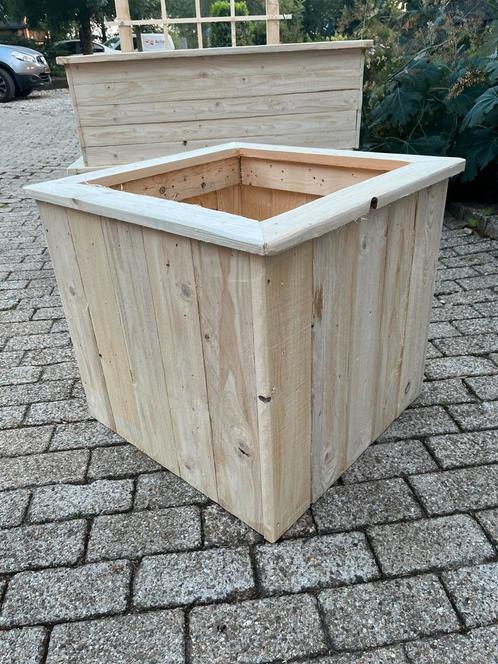 Grote vierkante bloembak 65 x 65 cm, 60 cm hoog, Tuin en Terras, Bloembakken en Plantenbakken, Nieuw, Hout, Tuin, Minder dan 60 cm