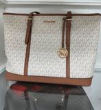 Michael Kors Jet Set Tote - Vanilla - Zeer Goed!, Ophalen of Verzenden, Zo goed als nieuw, Beige, Handtas