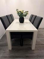Eettafel met 6 stoelen, Ophalen, Zo goed als nieuw, 4 tot 6 stoelen