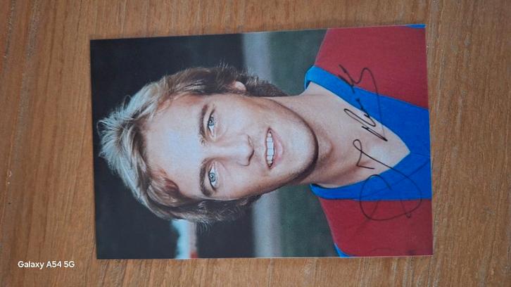 Foto Johan Neeskens met handtekening (print) # Barcelona, Verzamelen, Sportartikelen en Voetbal, Nieuw, Overige typen, Buitenlandse clubs