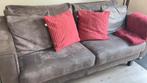 Bankstel leer suede bruin, Huis en Inrichting, Banken | Bankstellen, Ophalen, Gebruikt, Leer