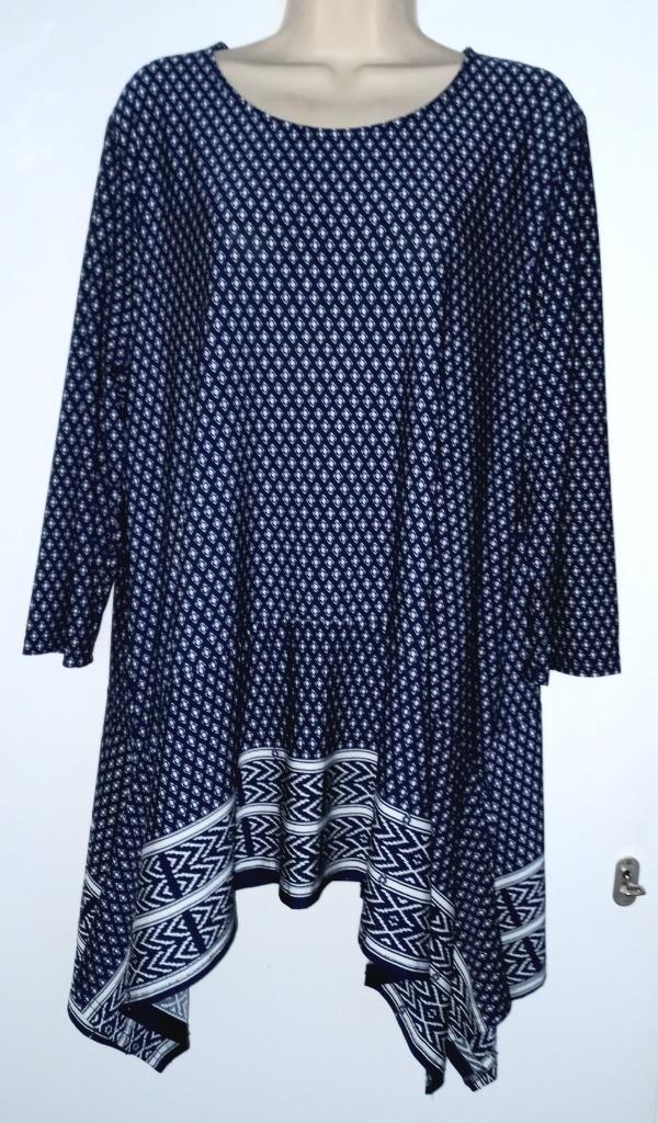 Tuniek maat 6 (46), Kleding | Dames, Grote Maten, Zo goed als nieuw, Blouse of Tuniek, Blauw, Ophalen of Verzenden