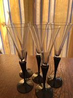 Vintage Martini Glazen Set - Zwarte Voet (5 stuks), Ophalen of Verzenden