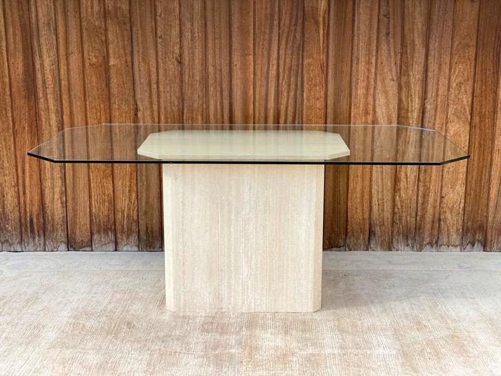 Eettafel | Travertin, Antiek en Kunst, Antiek | Meubels | Tafels, Ophalen of Verzenden