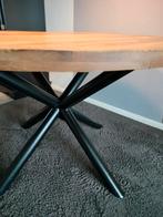 Eettafel rond, Mangohout., Rond, Ophalen of Verzenden, Zo goed als nieuw, 100 tot 150 cm