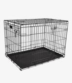 Metalen Hondenbench met hoes - 2-deurs Zwart, Dieren en Toebehoren, Ophalen, Zo goed als nieuw