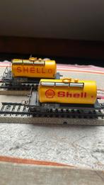 Te koop 2 x ketelwagon van marklin 4502 SHELL, Wisselstroom, Gebruikt, Wagon, Ophalen of Verzenden