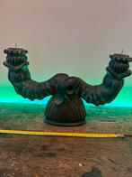 Bijzondere terracotta art deco kandelaar met soort vissen, Antiek en Kunst, Ophalen of Verzenden, Overige materialen