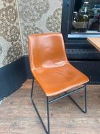 Cognac leren stoelen, Huis en Inrichting, Vijf, Zes of meer stoelen, Gebruikt, Bruin, Ophalen