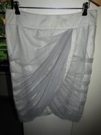 D992 EMMA mt 40-42 rok grijs tule vaste overslag, Verzenden, Zo goed als nieuw, Knielengte, Grijs