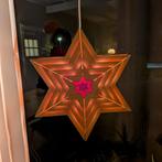 Vintage houten adventster kerstster ster met licht, Diversen, Kerst, Ophalen of Verzenden, Gebruikt