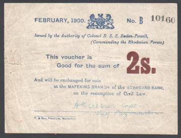 South Africa 2 Shillings Februari 1900 Siege of Mafeking beschikbaar voor biedingen