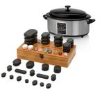 Hotstone heater + Bak met 70 basalt stenen + grote stenen, Sport en Fitness, Massageproducten, Ophalen, Zo goed als nieuw, Hotstone