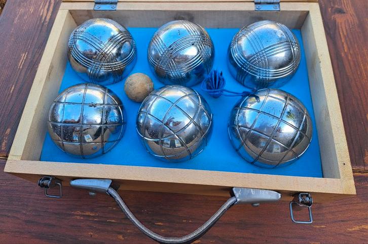 Jeu de Boules Set in Houten Koffer, Sport en Fitness, Biljarten en Poolen, Gebruikt, Overige typen, Ophalen