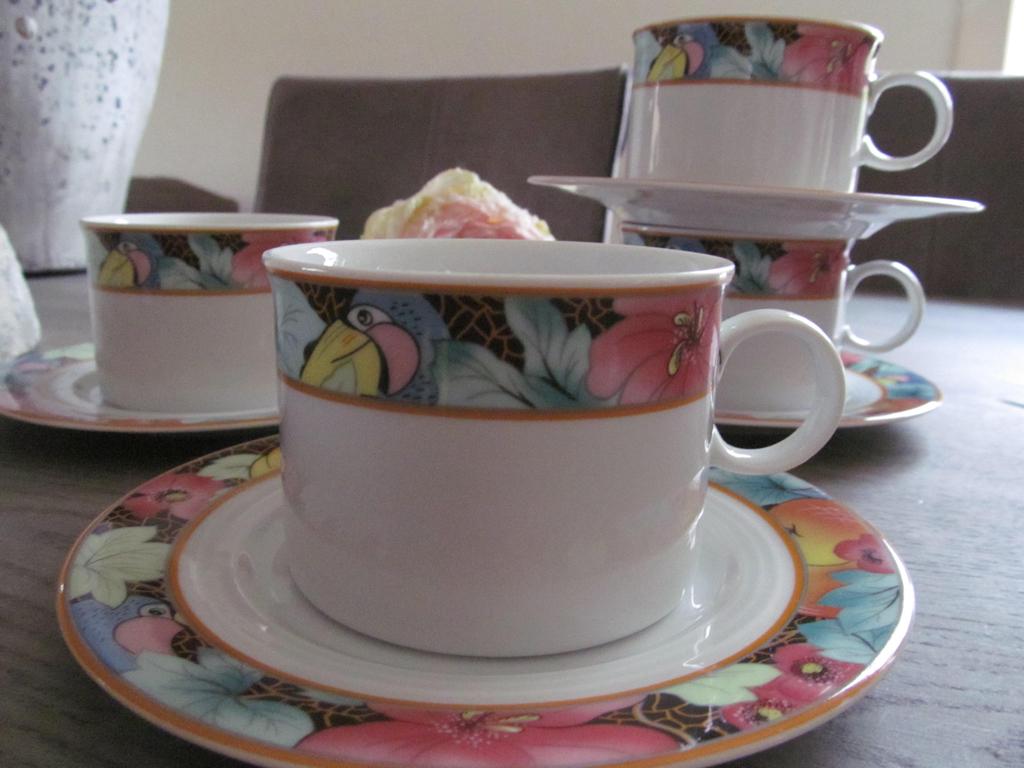 4 Friesland Servies Jeverland Rio Kop en Schotels, Keramiek, Ophalen of Verzenden, Zo goed als nieuw, Overige stijlen