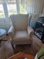 Beige linnen oorfauteuil Nordan! Richmond interiors, Ophalen, Eenpersoons, 75 tot 100 cm, Zo goed als nieuw