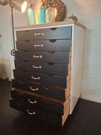 Industriële ladenkast.  Vintage schoolkast met 8 laden., Ophalen, 5 laden of meer, 100 tot 150 cm, 50 tot 100 cm