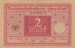 Duitsland bankbiljet 2 Mark 1.3.1920, Pick 59 gebruikt, Postzegels en Munten, Bankbiljetten | Europa | Niet-Eurobiljetten, Ophalen of Verzenden