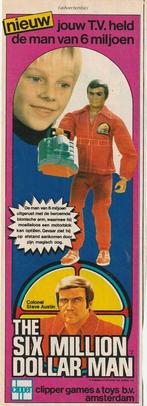 Retro reclame 1976 Clipper pop 6 miljoen million dollar man, Verzenden, Overige typen
