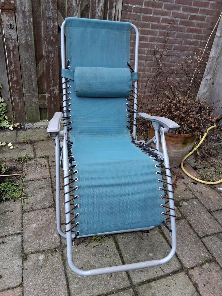 Tuinstoelen en stretcher., Tuin en Terras, Ligbedden, Ophalen, Gebruikt, Kunststof